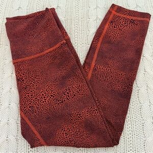 Lululemon 6 Wunder Train HR Crop 23” Crackle Glaze Vintage Orange Larkspur